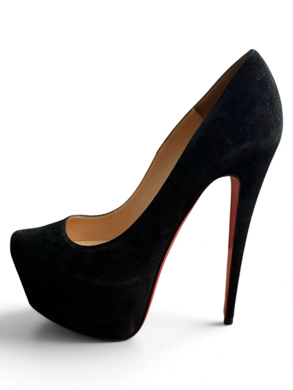 Christian Louboutin Daffodile Black Suede Platform Pumps – Size 38.5